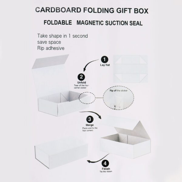 Flat Pack Gift Box - Large  (28.2x20.2x9.2cm) - Red - obrazek 3