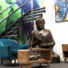 Duży Złoty Antyczny Budda Medytujący w Stupie – 1,5 m - obrazek 4
