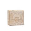 Małe Kwadratowe Pudełko 10x10x4,2 cm - Twarz Buddy Whitewash