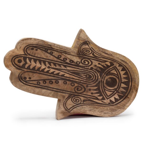 Długa Tacka 30x20,5x2,5 cm - Hamsa Czarny Grawer