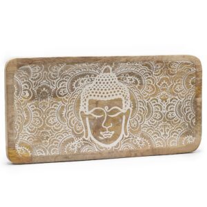 Długa Tacka 30x15x2,5 cm - Twarz Buddy Whitewash