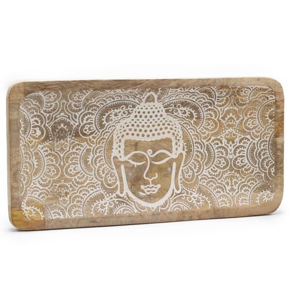 Długa Tacka 30x15x2,5 cm - Twarz Buddy Whitewash