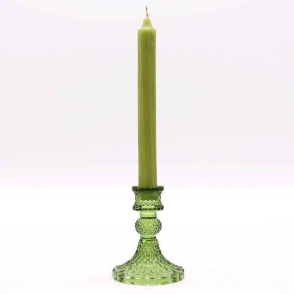 Zestaw 2 Świeczników Vintage na Świece Stołowe – Ogrodowy Jadeit