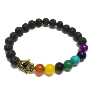 Bransoletka z kamienia lawowego – Hamsa Czakra