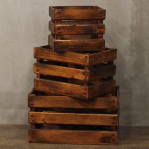 Zestaw 3 Pudełek do Przechowywania/Ekspozycji – Brązowe