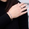 Bransoletka Srebrno-Złota – Unisex pojedynczy łańcuszek - obrazek 4