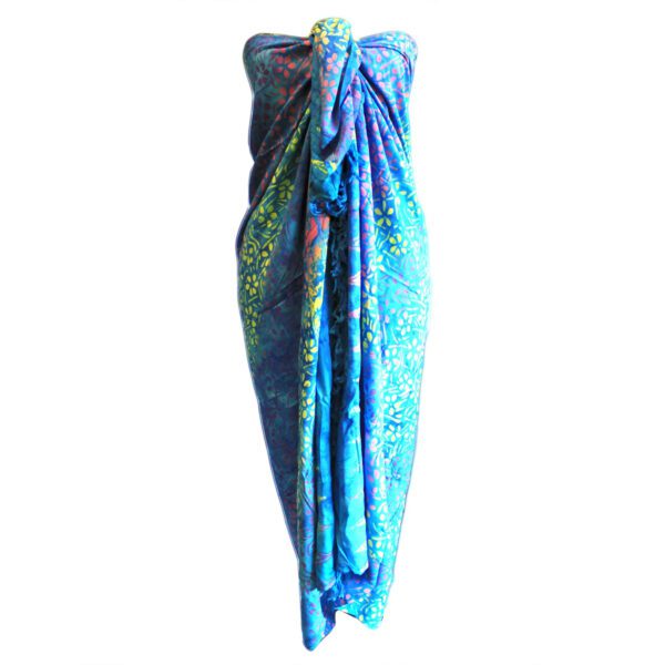 Sarong Bali z Odbitką Blokową - Urocze Płatki (4 Różne Kolory)