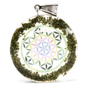 Wisiorek Orgonitowy – Mandala z Kamienia Zielonego