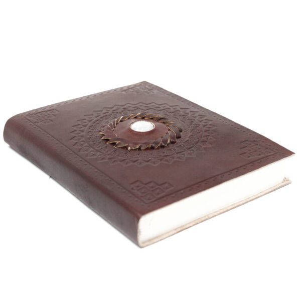 Skórzany Notes z Kamieniem Księżycowym 17x12 cm - obrazek 2