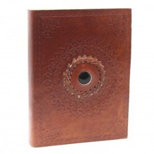 Skórzany Notes z Czarnym Onykiem 17x12 cm