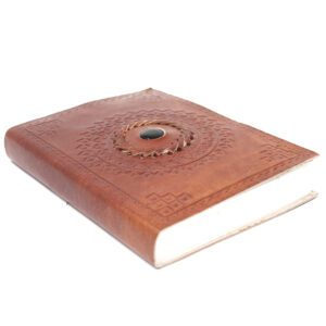 Skórzany Notes z Czarnym Onykiem 17×12 cm