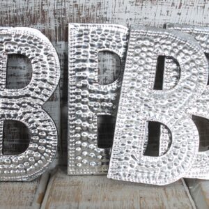 Małe dekoracyjne litery aluminiowe – B