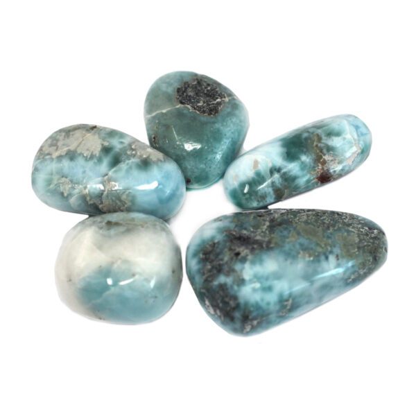 4x Premium Oszlifowany Kamień – Larimar