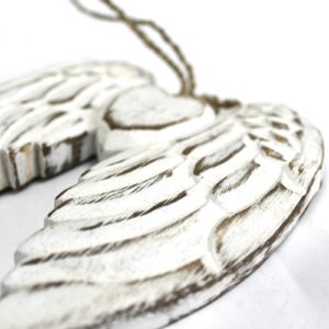 Ręcznie wykonane Małe Podwójne Skrzydło Anioła z Sercem 15 cm