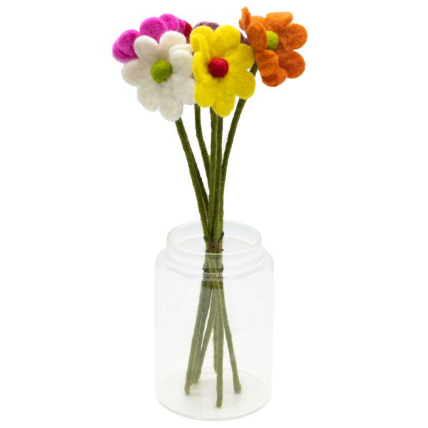 6x Kwiaty z Filcu – Stokrotka (różne kolory)