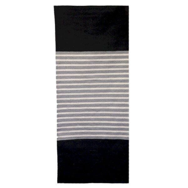 Bawełniany dywan indyjski – 70×170 cm – Czarny / Szary