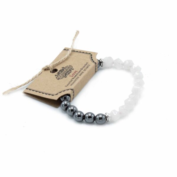 Bransoletka fasetowana – Magnetyczny Kwarc różowy