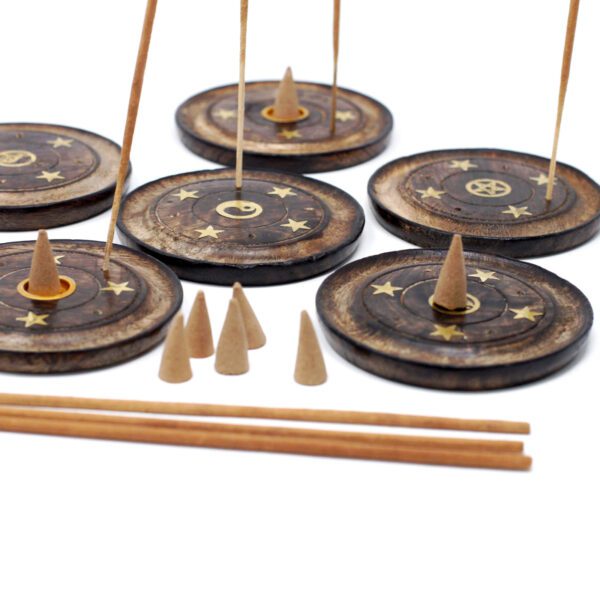 Drewniany dysk mango 10 cm (stożek i kadzidło)