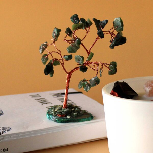 Drzewko z Kamieni – Awenturyn Zielony, Podstawa z Zielonego Agatu (35 kamieni)