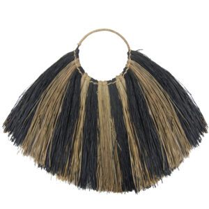 Duża dekoracja ścienna wachlarz z trawy morskiej – Zebra