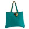 Duża Dwustronna Torba Jutowo-Bawełniana – Turkusowa