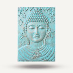 Duża Rama Żelazna Buddy z Turkusowym Reliefem – 0,7×1 m