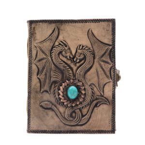Dwa Smoki – Ezoteryczny Notes – Czerwony Brąz – 200 Stron z Obszyciem – 17,5×12,5×3 cm