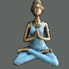 Figurka joginki – brąz i turkus 24 cm