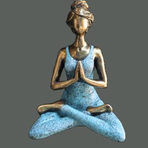 Figurka joginki – brąz i turkus 24 cm