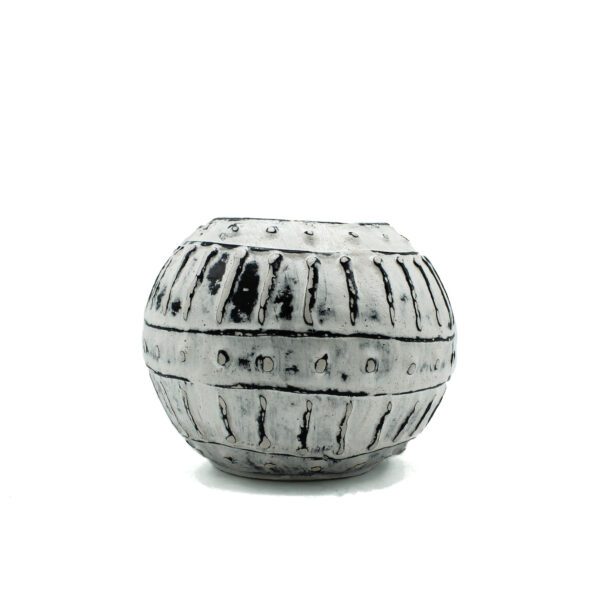 Grecka Doniczka Bąbelkowa – Kremowa 10 cm