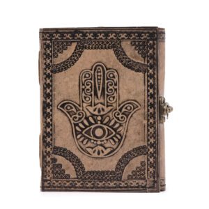Hamsa – Ezoteryczny Notes – Antyczna Szarość – 200 Stron z Obszyciem – 17,5×12,5×3 cm