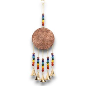 Indyjskie Dzwonki Wietrzne – Średnie Drzewo Życia – Koraliki Czakry – 5 Dzwonków – 10×36 cm