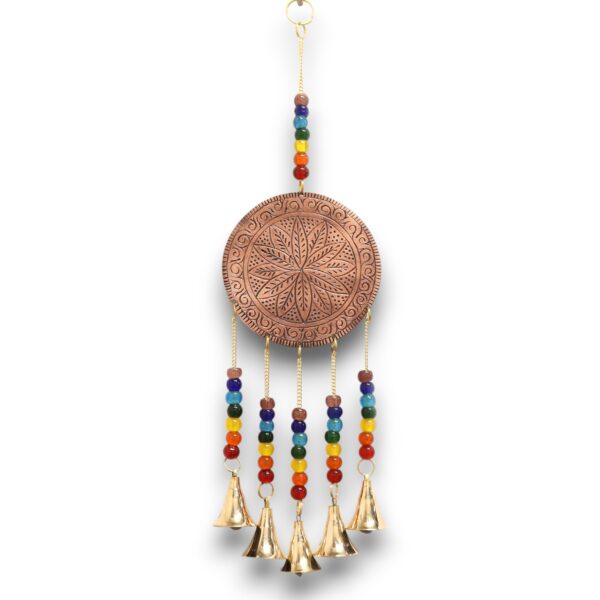 Indyjskie Dzwonki Wietrzne – Średnie Drzewo Życia – Koraliki Czakry – 5 Dzwonków – 10×36 cm