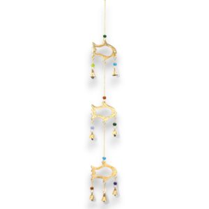 Indyjskie Dzwonki Wietrzne – Zawieszka Rybka – 7 Dzwonków – 8,5×54 cm