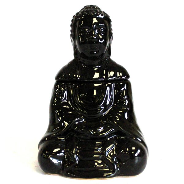Kominek do olejków Siedzący Buddha – Czarny