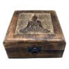 Kwadratowe Drewniane Pudełko Pamiątkowe 13x13x6 cm – Budda