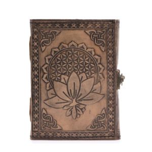Lotus Mandala – Ezoteryczny Notes – Antyczna Szarość – 200 Stron z Obszyciem – 17,5×12,5×3 cm