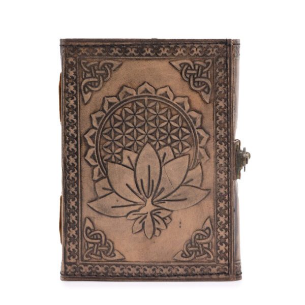 Lotus Mandala – Ezoteryczny Notes – Antyczna Szarość – 200 Stron z Obszyciem – 17,5×12,5×3 cm