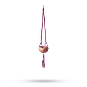 Makramowy Wieszak na Doniczkę Klasyczny – Pastelowe Tóny – Salon – Średnia Doniczka