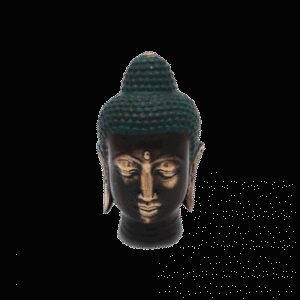 Mała Antyczna Mosiężna Głowa Buddy