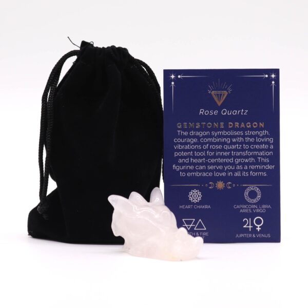 Mała Głowa Smoka z Kwarcu Różowego – 45x30x28 mm
