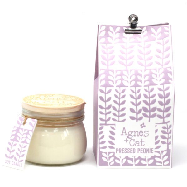 Mała Świeca w Słoiku Kilner – Wciśnięta Piwonia