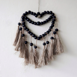 Mała zawieszka serce z koralików 27×20 cm