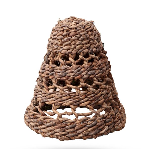 Mały Naturalny Abażur z Liścia Bananowca i Hitam Raffii – Wys.: 25 cm, Śr.: 20 cm