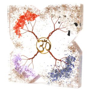 Orgonitowy Zestaw Biurkowy Mocy – 4 Drzewa i Miedziany Aktywator – Duży