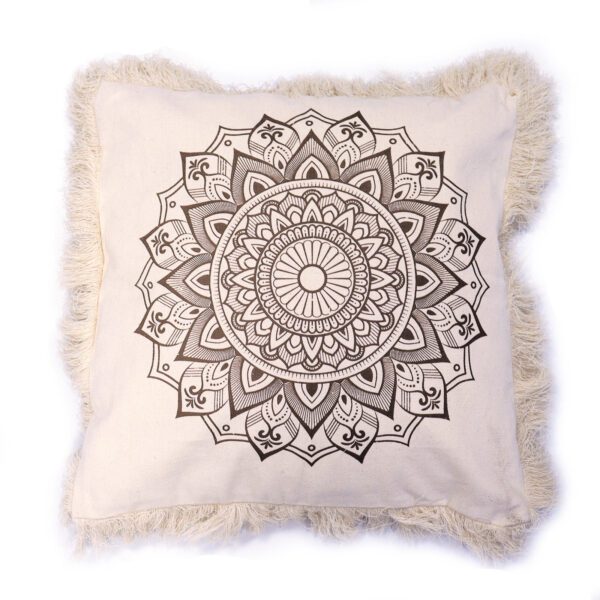 Poduszka Lotus Mandala – 60×60 cm – Brązowa