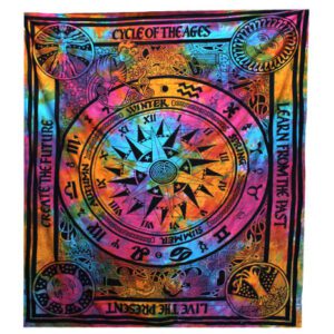 Podwójna narzuta bawełniana + dekoracja ścienna – Krąg Wieków