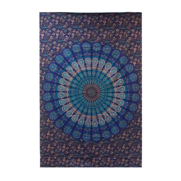 Pojedyncza narzuta bawełniana + dekoracja ścienna – Klasyczna Mandala 130×200 cm