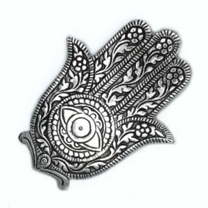 Polerowana Aluminiowa Podstawka – Hamsa 14 cm