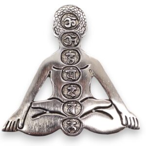 Polerowana Aluminiowa Podstawka Yoga 7 Czakr 12×12 cm